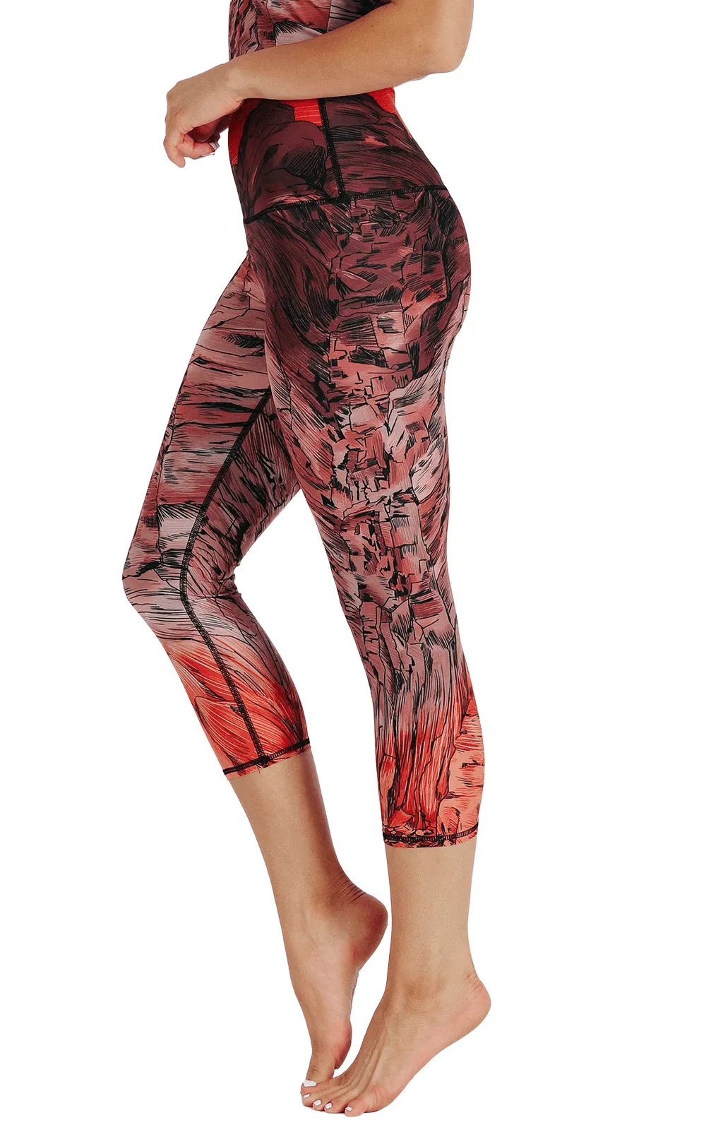 Red Rocks Printed Yoga Crops