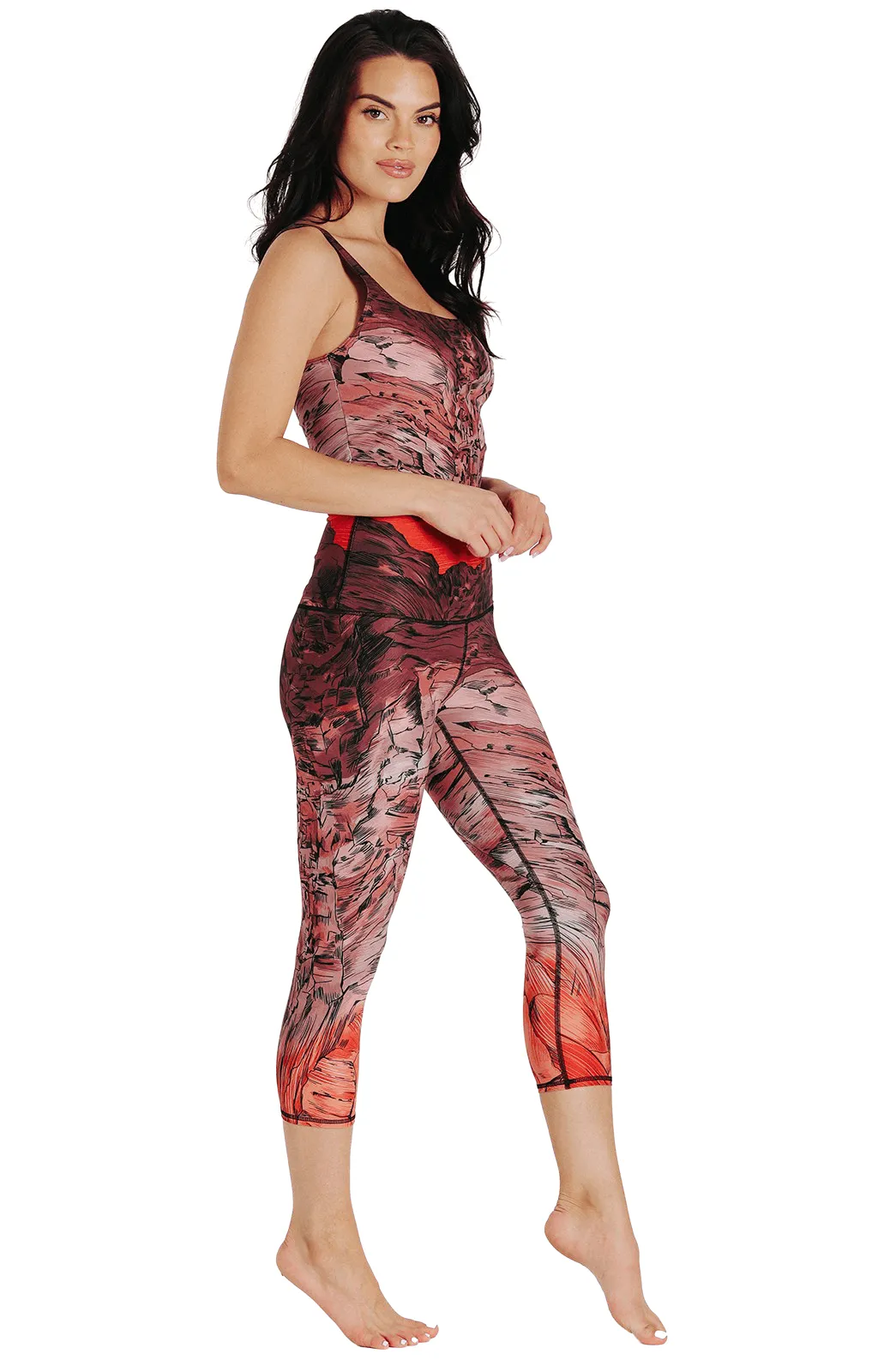 Red Rocks Printed Yoga Crops