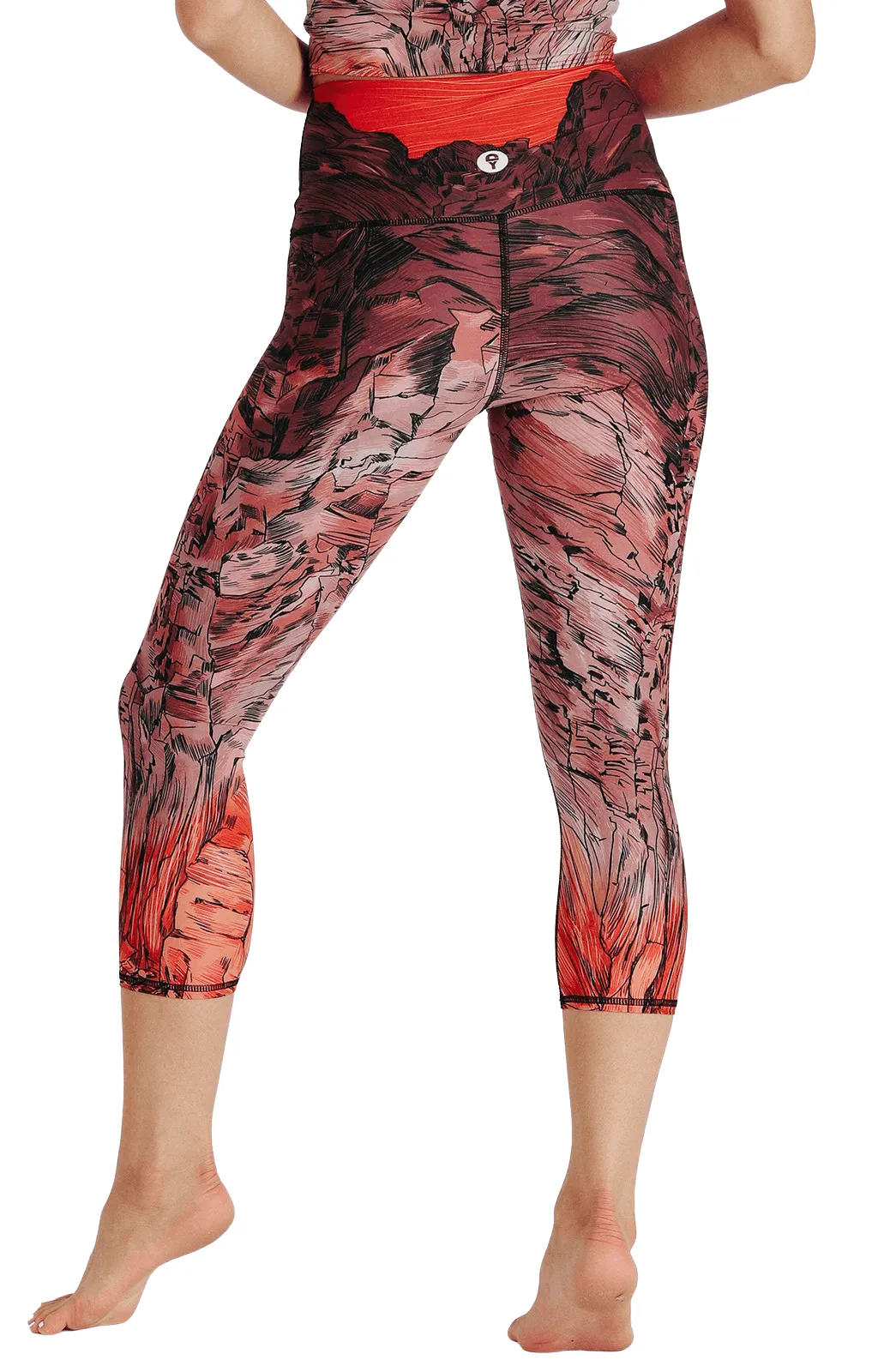 Red Rocks Printed Yoga Crops
