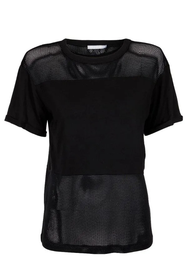 RUN & RELAX // LOOSE MESH TEE - BEAUTIFUL BLACK