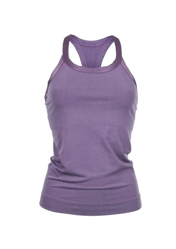 RUN & RELAX // WIDE STRAP BAMBOO TOP - PURPLE SHADOW