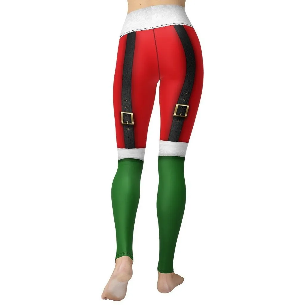 Santa Suspenders Yoga Leggings
