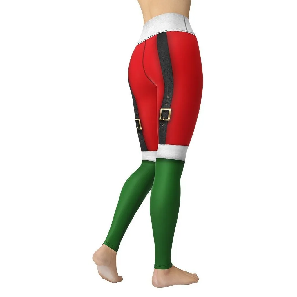 Santa Suspenders Yoga Leggings