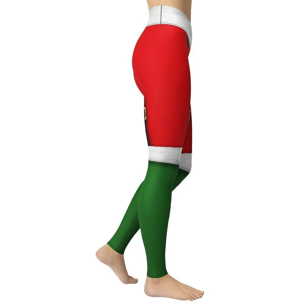 Santa Suspenders Yoga Leggings