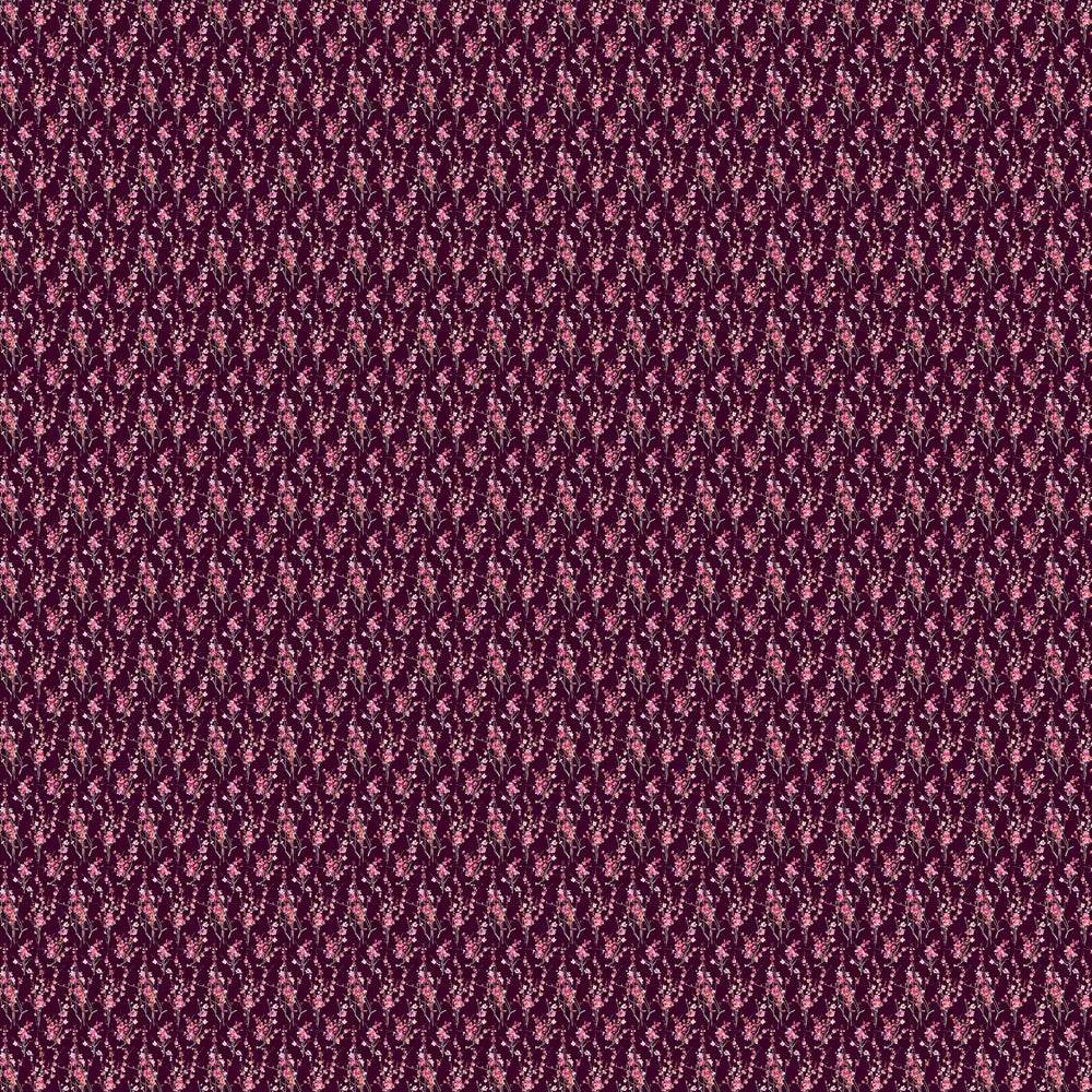 Seville Printed Cotton Poplin Apparel Fabric (By The Metre) Blossom/Mulberry