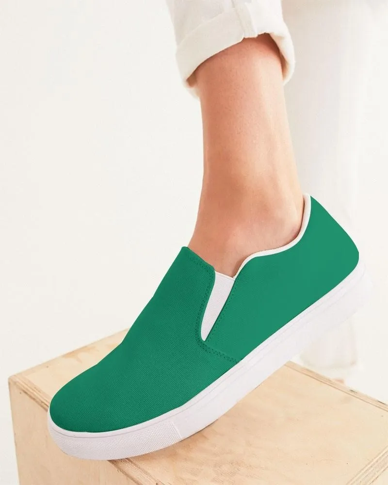 Shaded Green Slip-On Canvas Sneakers | Women's | C100M0Y75K30