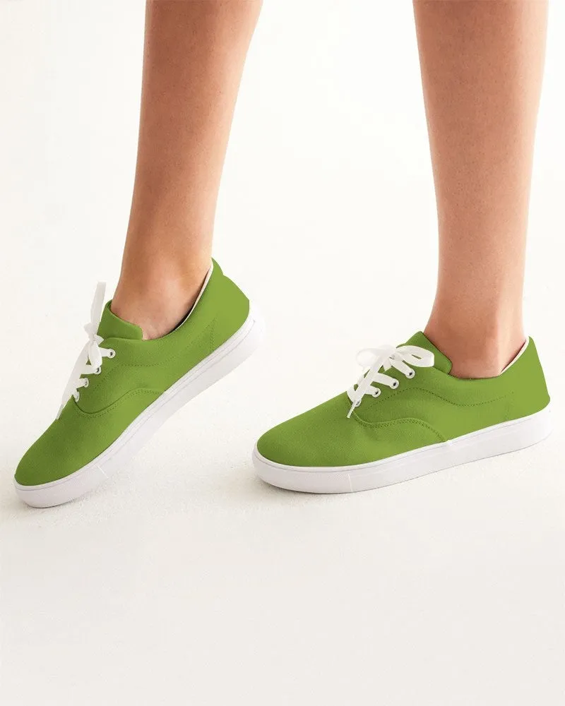 Shaded Warm Green Canvas Sneakers | Women's | C38M0Y100K30