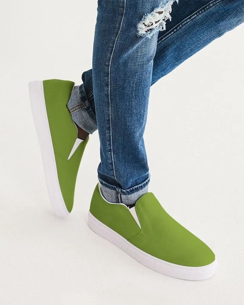 Shaded Warm Green Slip-On Canvas Sneakers | Men's | C38M0Y100K30