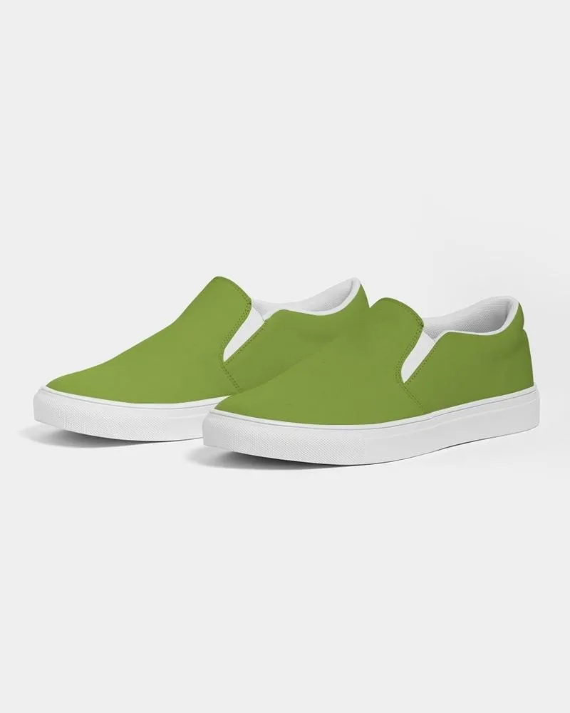 Shaded Warm Green Slip-On Canvas Sneakers | Men's | C38M0Y100K30