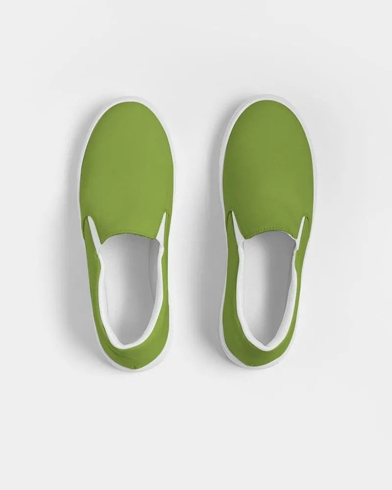 Shaded Warm Green Slip-On Canvas Sneakers | Men's | C38M0Y100K30