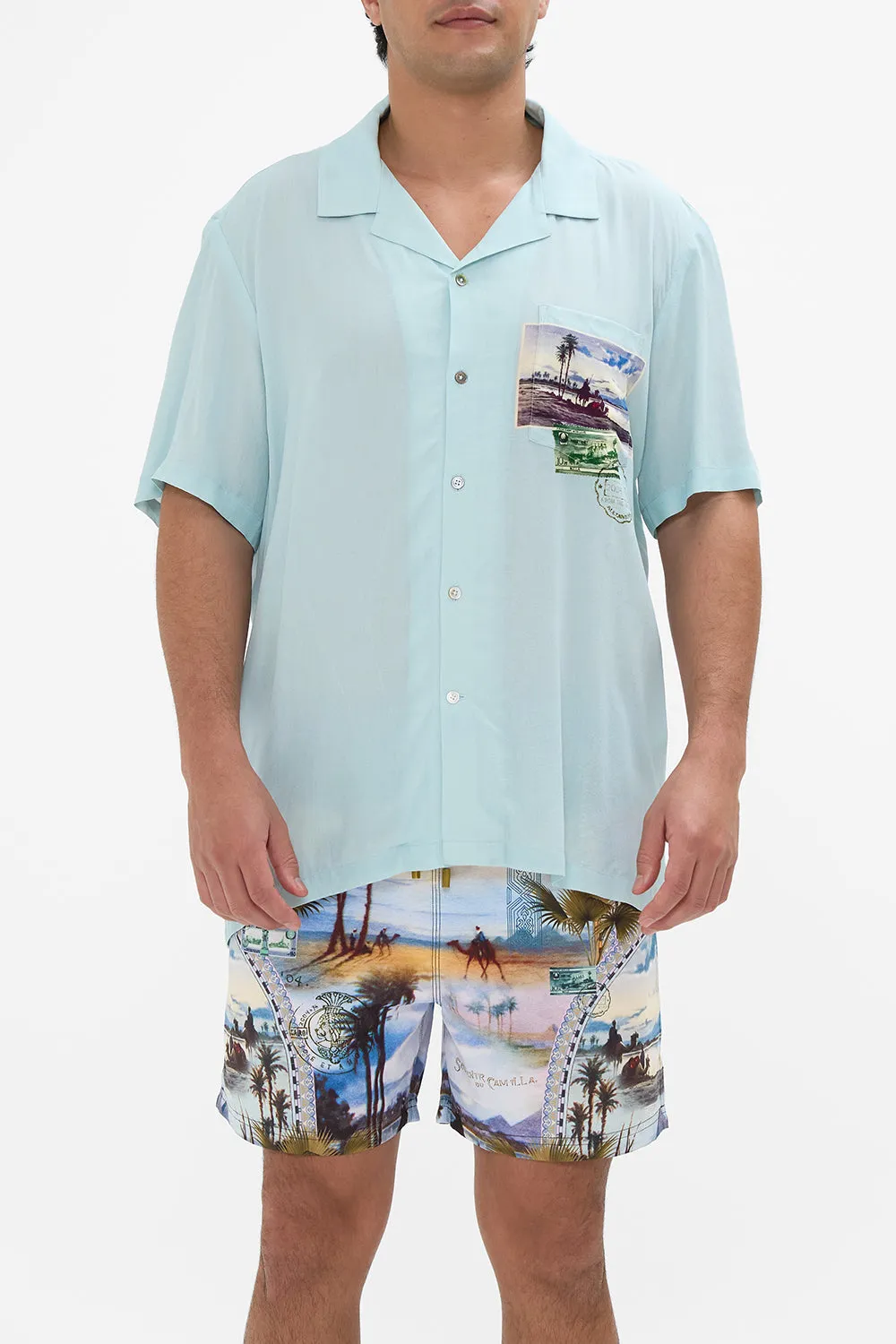 SHORT SLEEVE CAMP COLLARED SHIRT CALL ME IN CAIRO