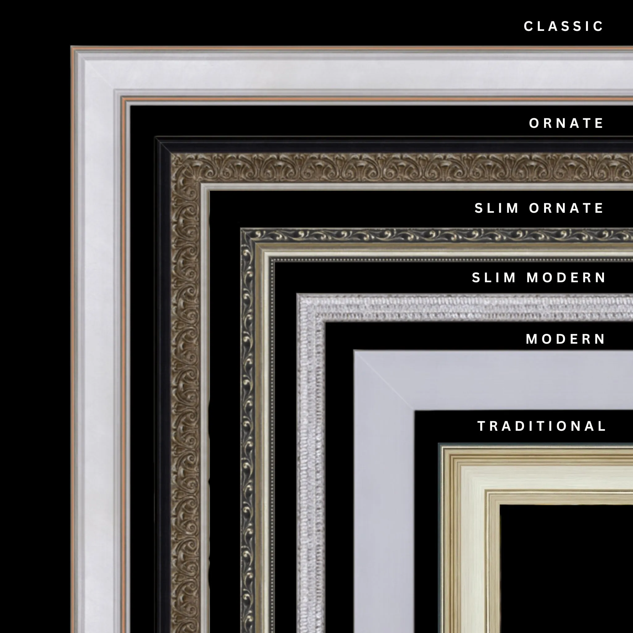 Silver 45x34 Picture Frame Ornate Traditional Classic Antique