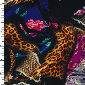 SP-NP2684 Hidden Leopard - Black Brown Pink White Printed Spandex