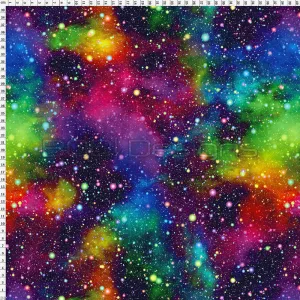 Spandex Star Gazing Rainbow - Spandex 190gsm