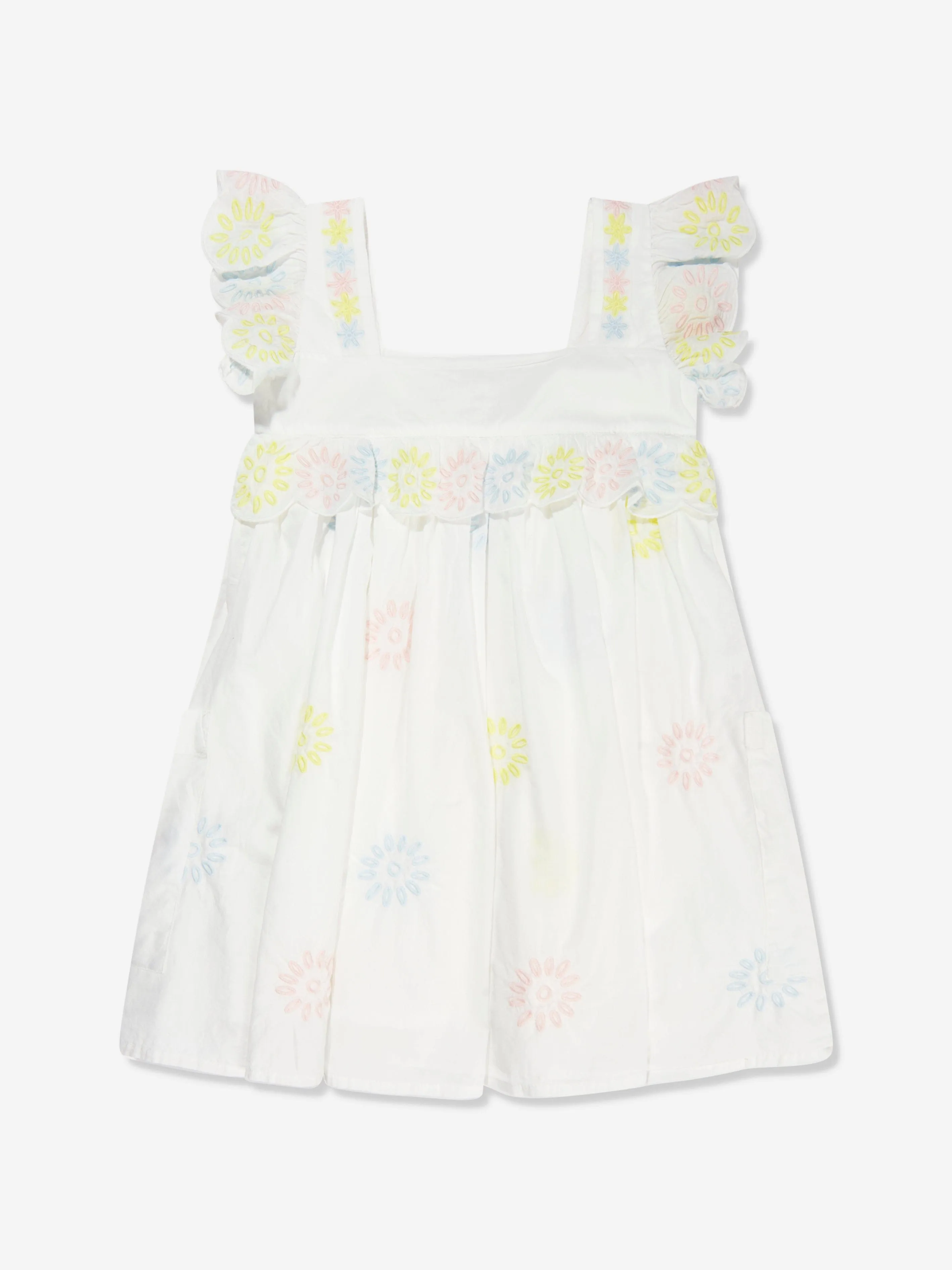 Stella McCartney Girls Embroidered Dress in Ivory