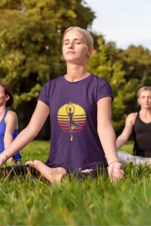 Sunset Yoga Printed T-shirt for women