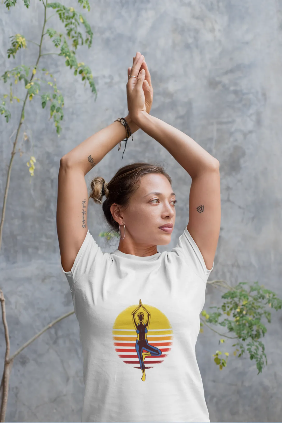 Sunset Yoga Printed T-shirt for women