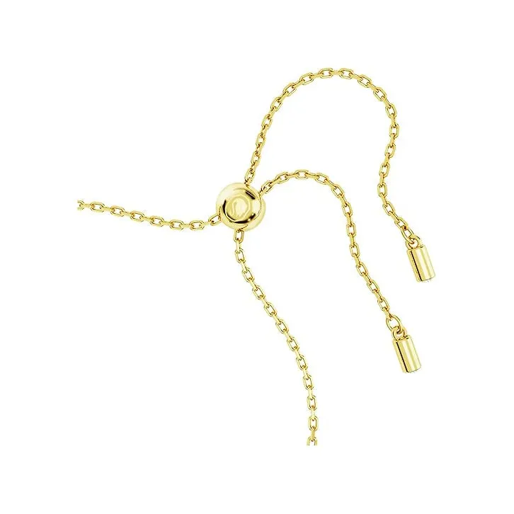 Swarovski Women's Gold-Tone Finished Clover Motif with Green Stones Idyllia Bracelet - 5666585