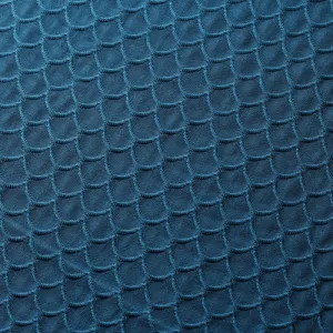 Teal Blue Scallop TikTok Nylon Spandex Fabric