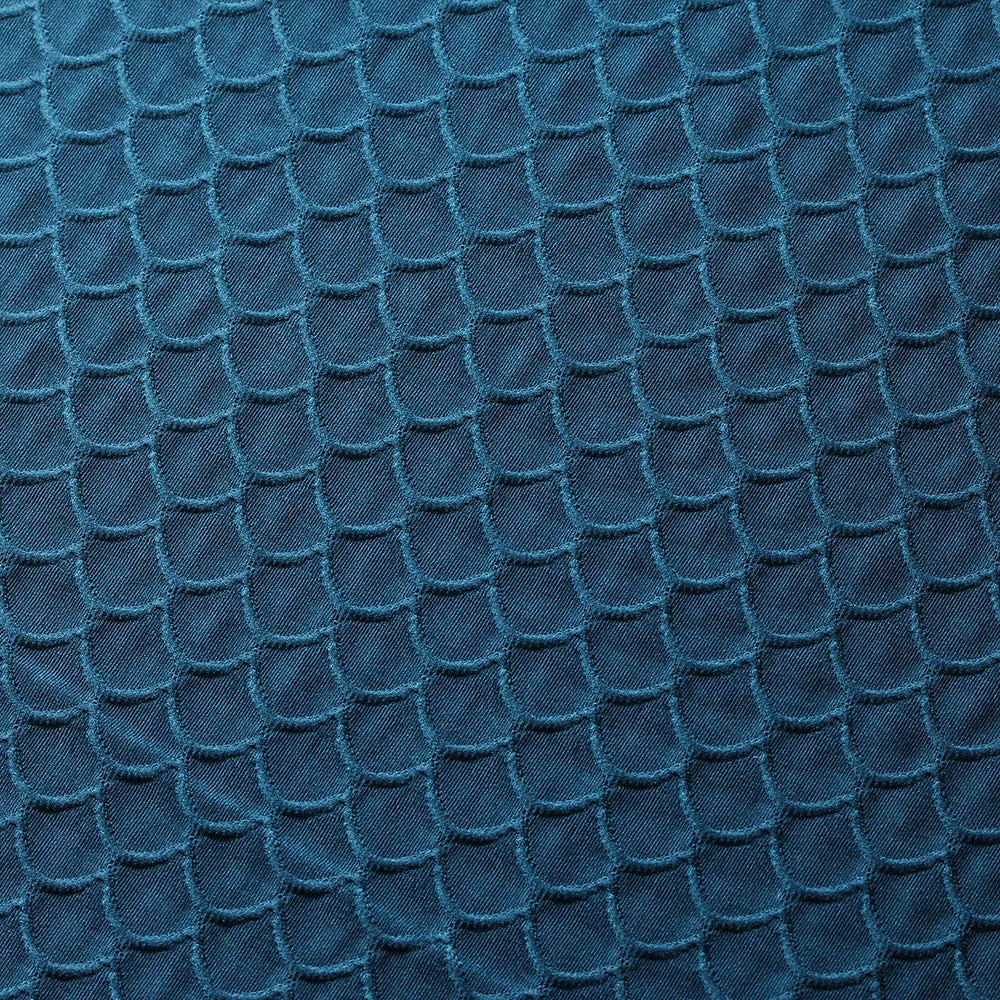 Teal Blue Scallop TikTok Nylon Spandex Fabric