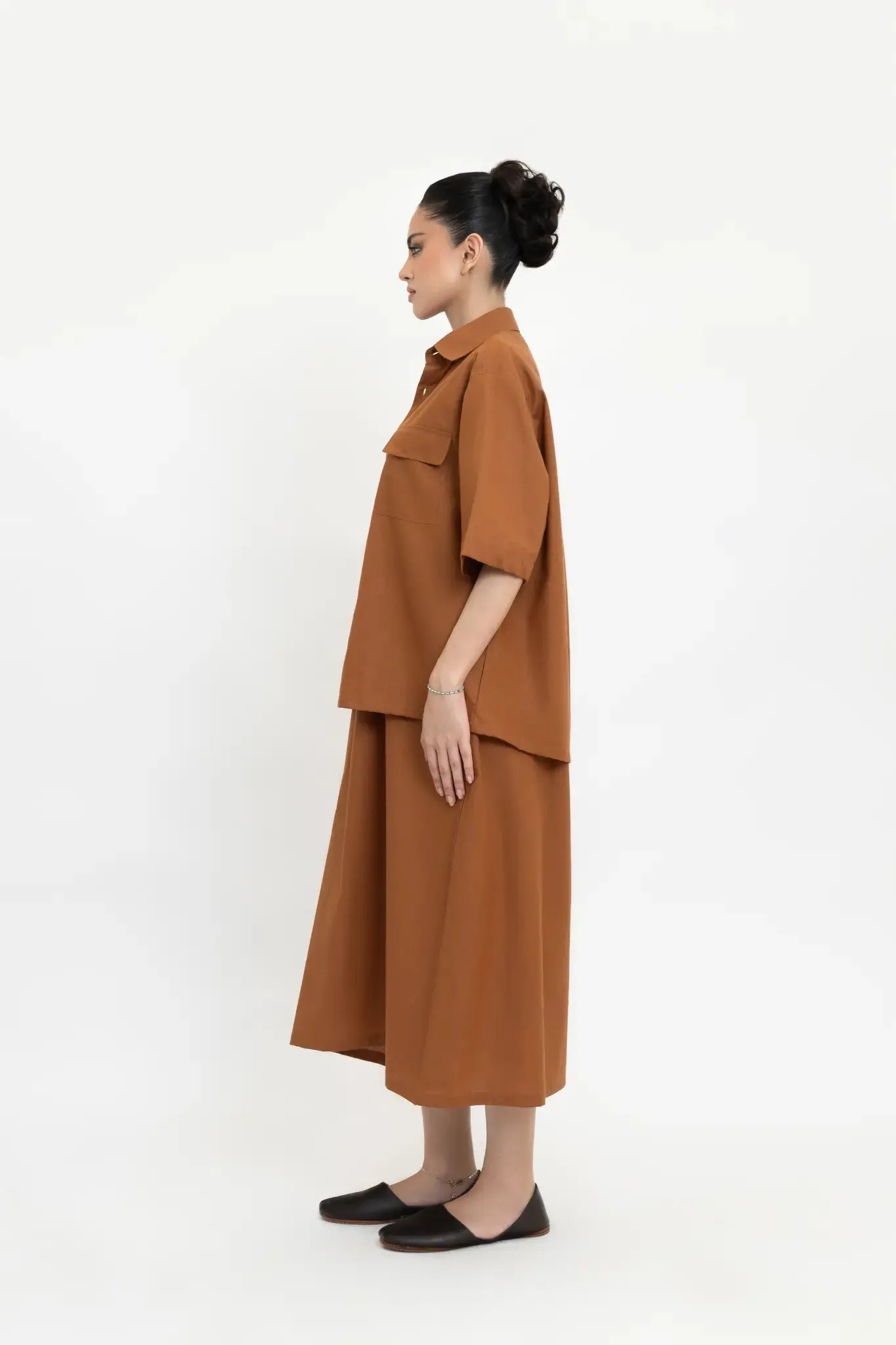 Terracotta A-Line Dress