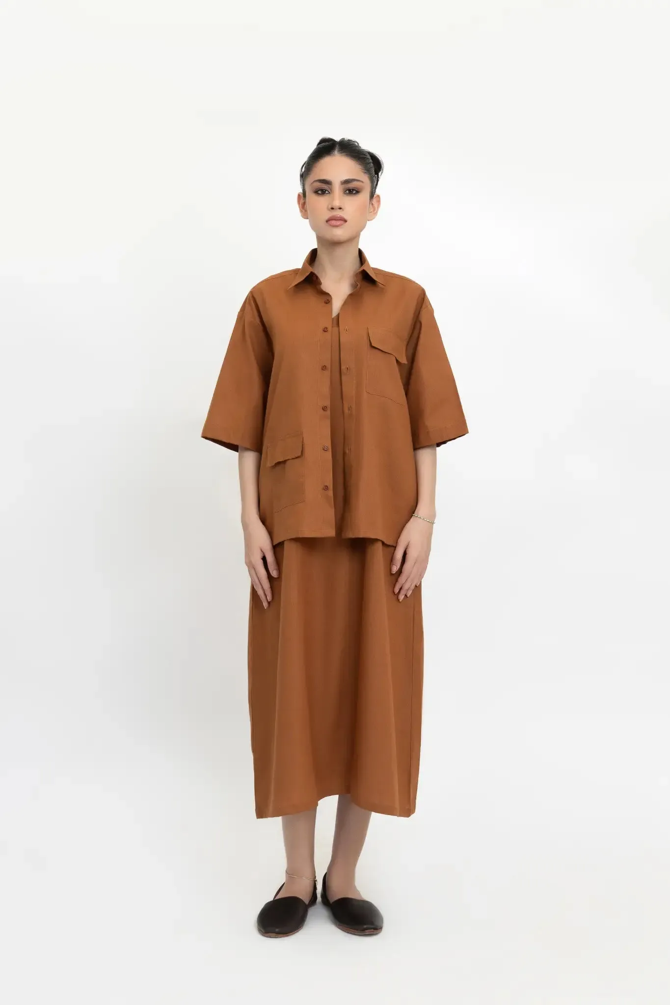 Terracotta A-Line Dress
