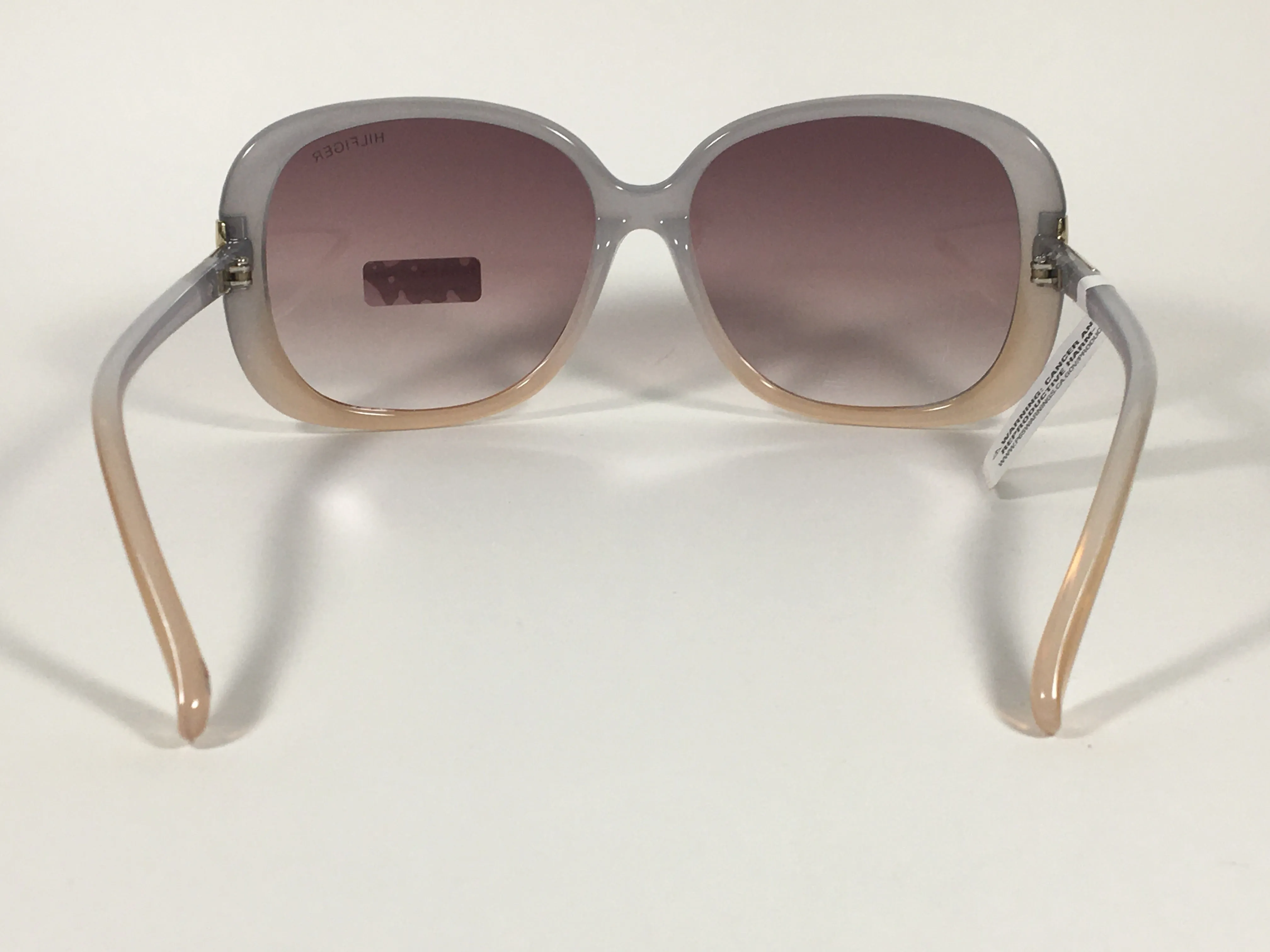 Tommy Hilfiger Janet Large Oval Sunglasses Gray Nude Frame Brown Gradient Lens JANET WP OL90
