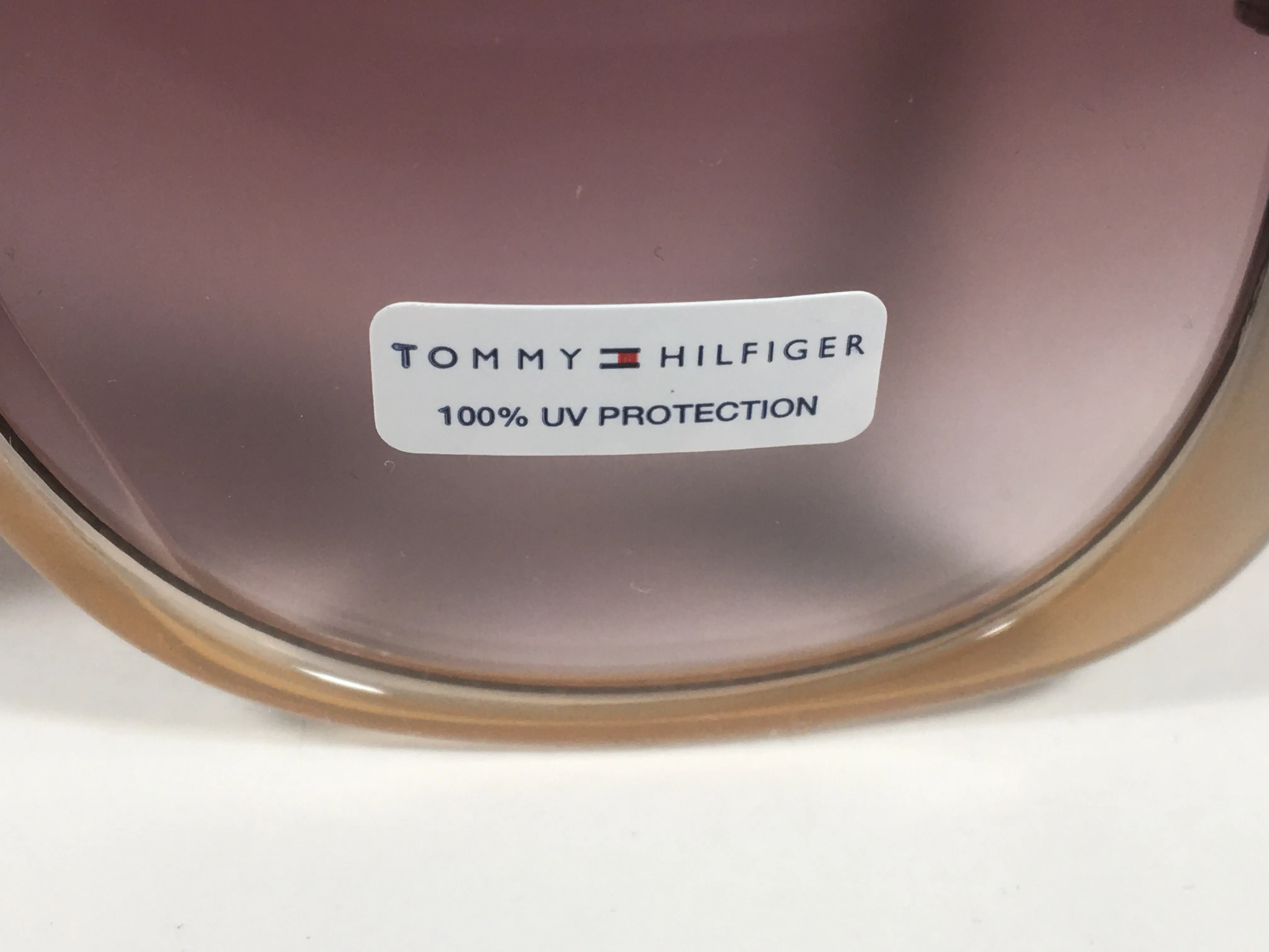 Tommy Hilfiger Janet Large Oval Sunglasses Gray Nude Frame Brown Gradient Lens JANET WP OL90