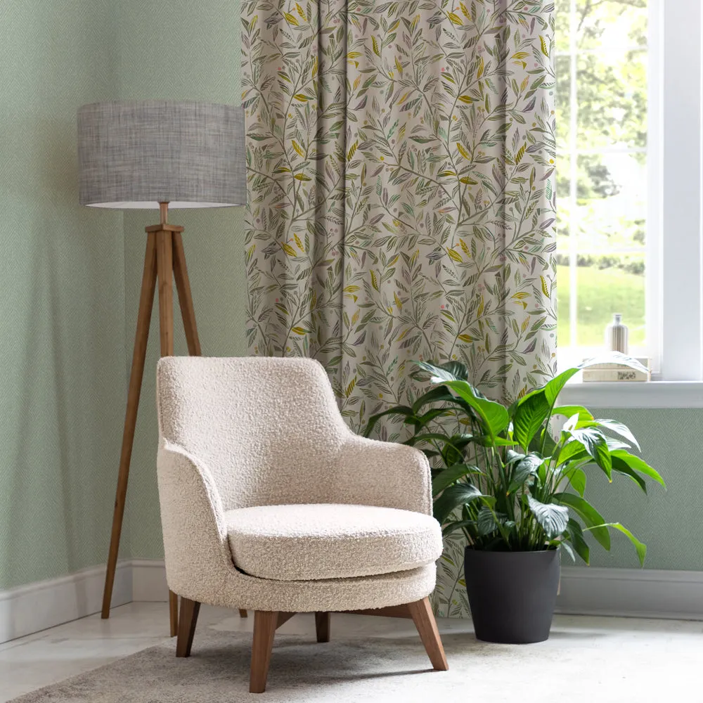 Torquay Printed Cotton Fabric (By The Metre) Lemongrass