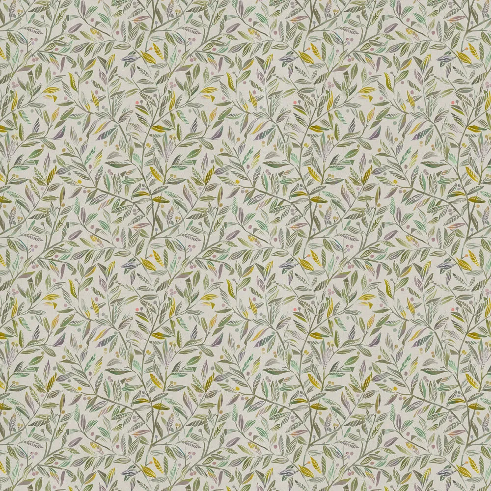 Torquay Printed Cotton Fabric (By The Metre) Lemongrass