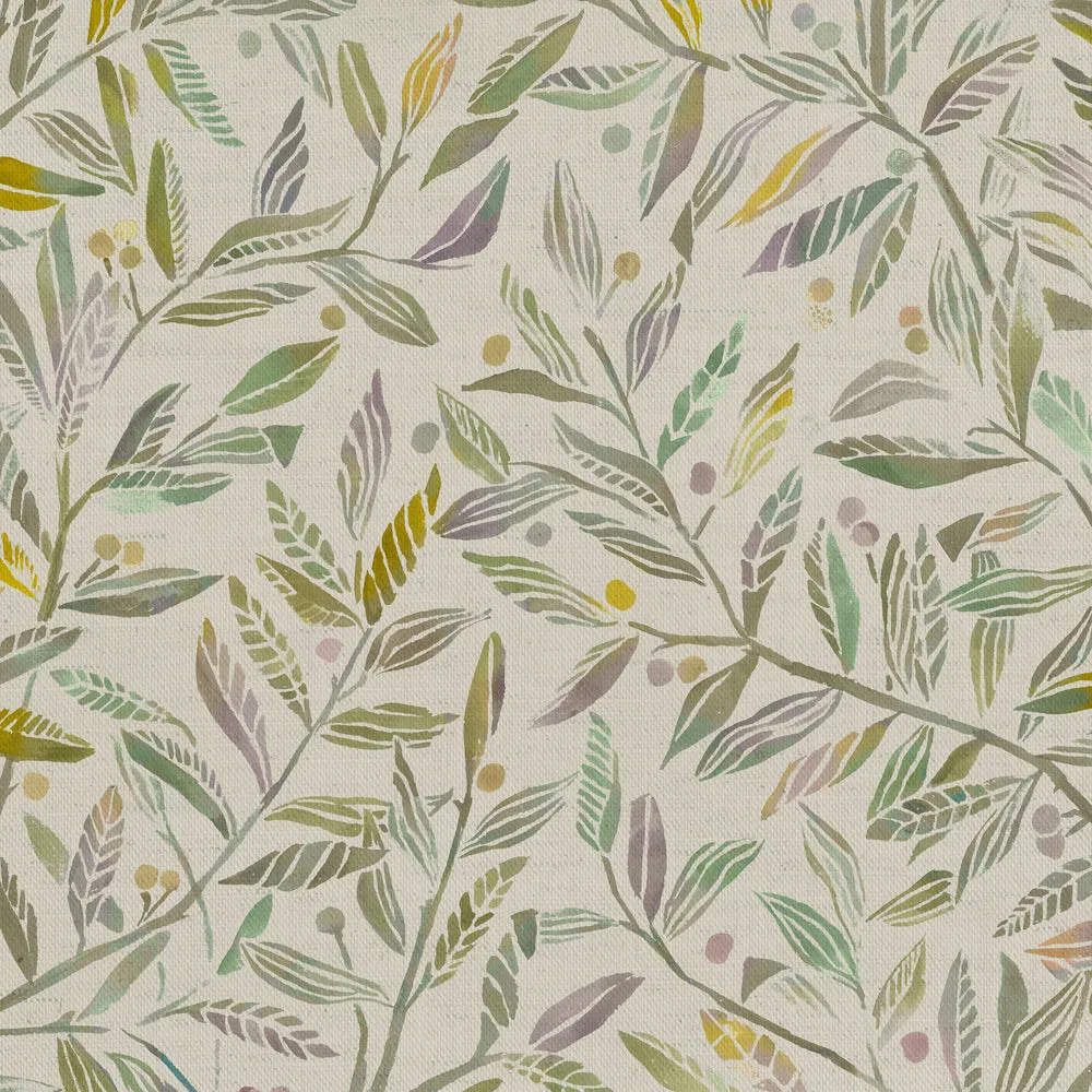 Torquay Printed Cotton Fabric (By The Metre) Lemongrass