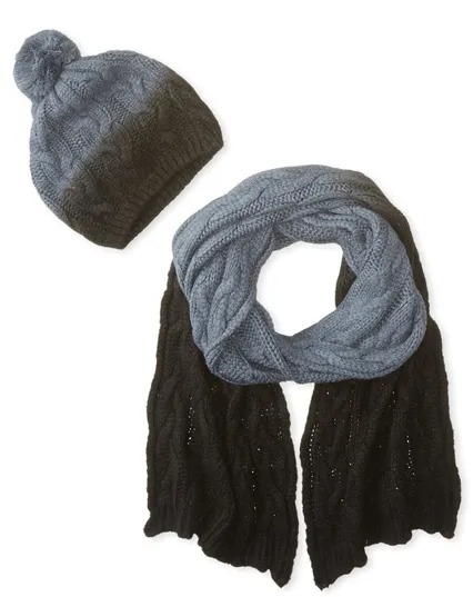 Two Tone Hat and Scarf