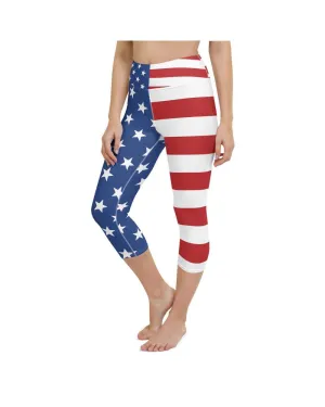 USA Stars & Stripes Yoga Capris