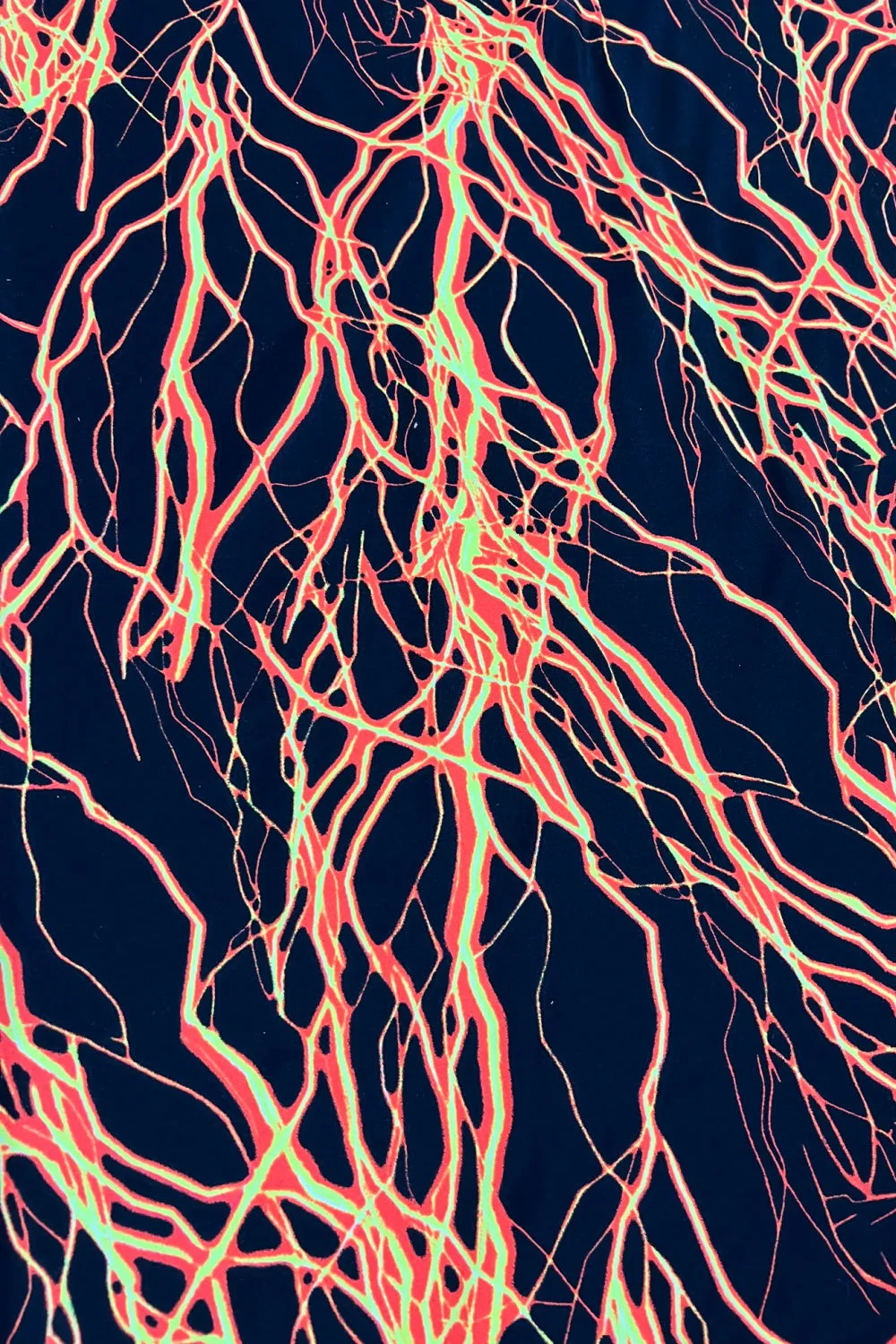 UV Orange Lightning Print Fabric