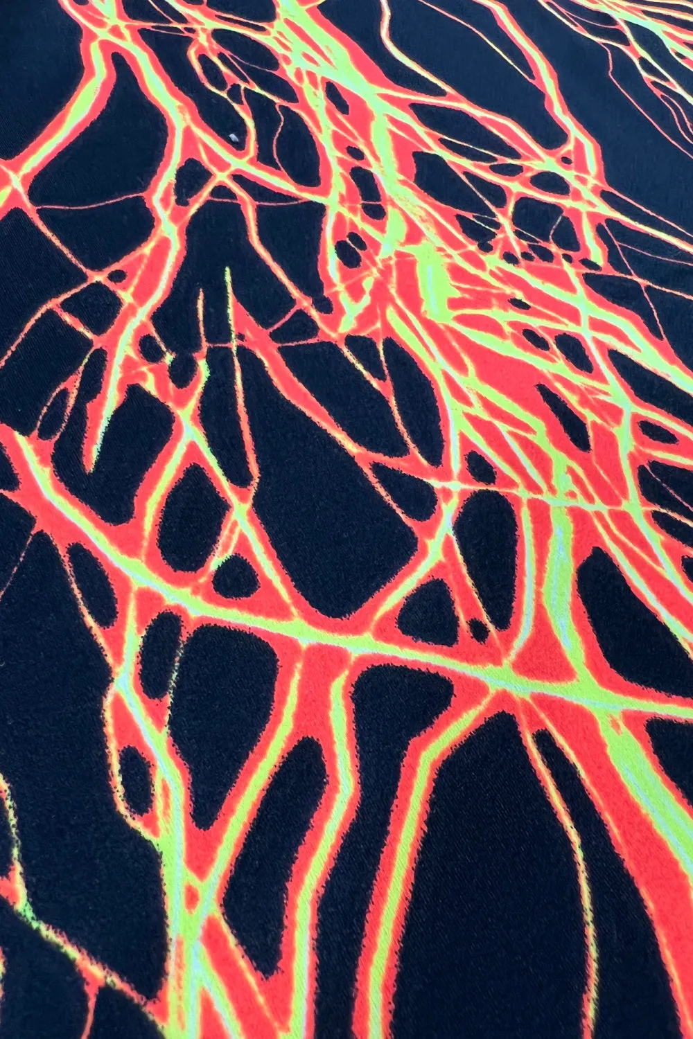 UV Orange Lightning Print Fabric