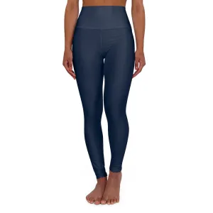 Womens High Waist Fitness Leggings / Yoga Pants - Navy Blue