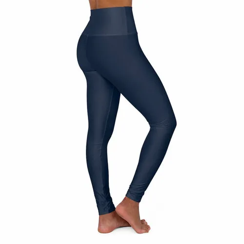 Womens High Waist Fitness Leggings / Yoga Pants - Navy Blue