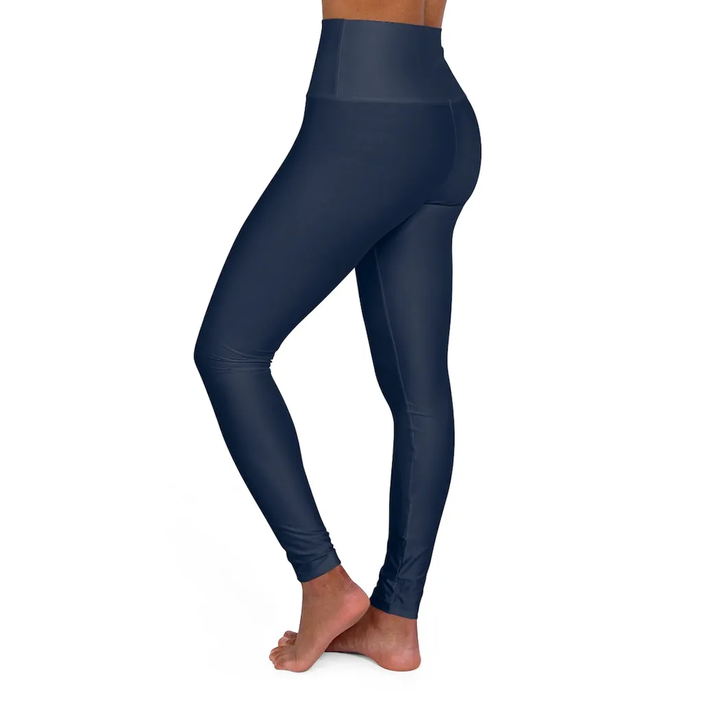 Womens High Waist Fitness Leggings / Yoga Pants - Navy Blue