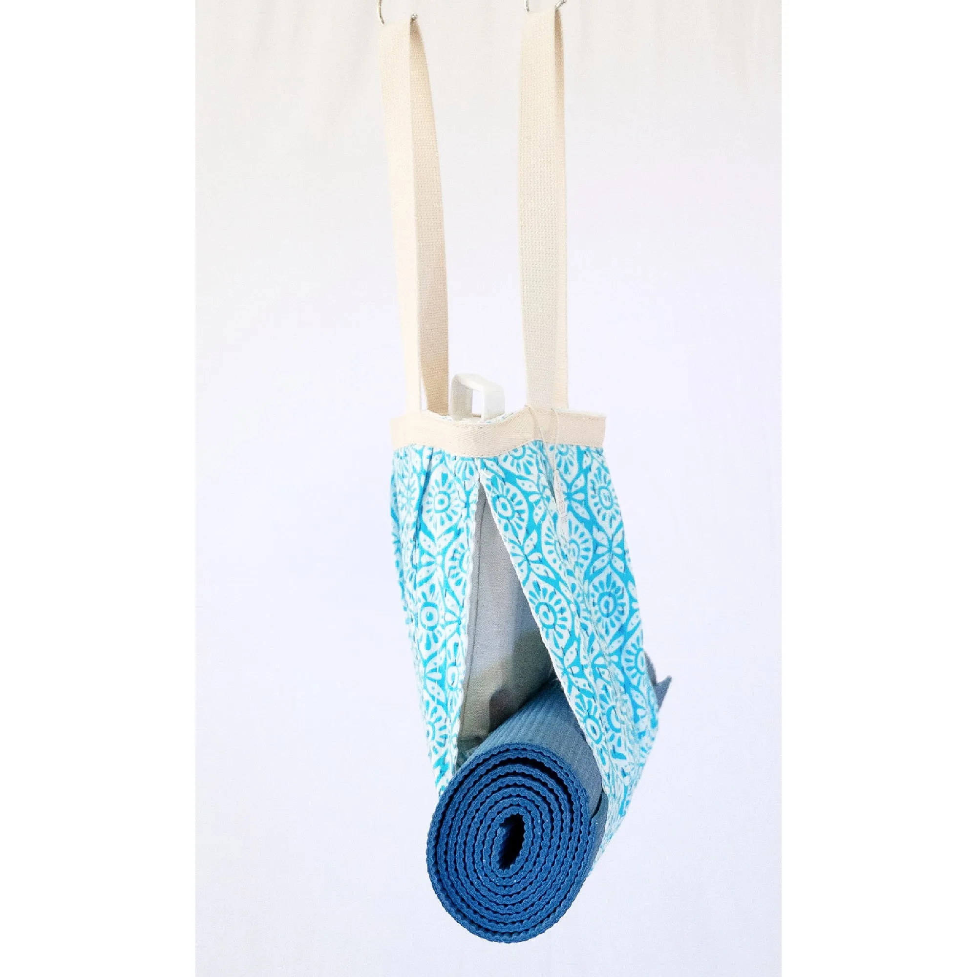 Yoga Mat Bag | Kantha Quilt Design | Teal Green