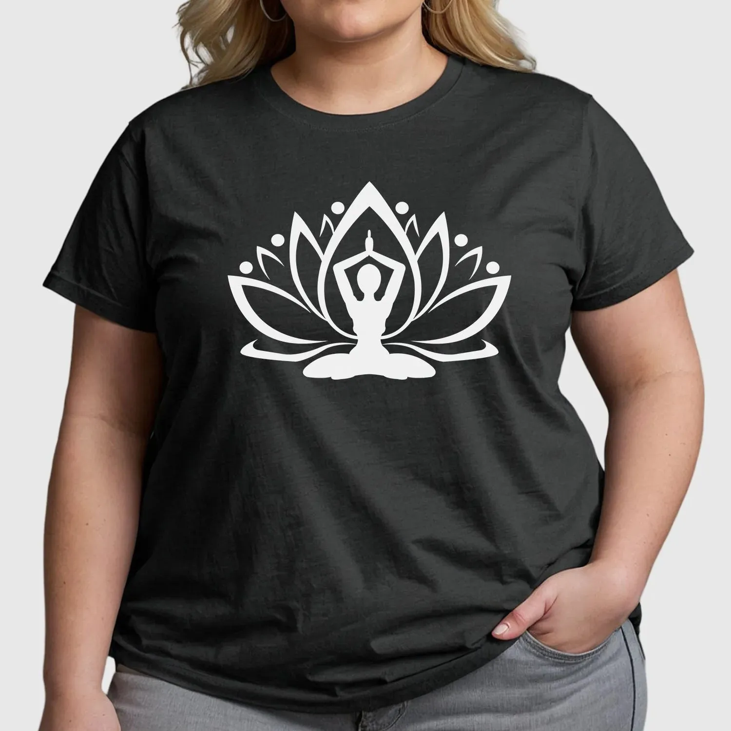 Zen Namaste T-Shirt - Lotus Motif - Yoga & Meditation Apparel